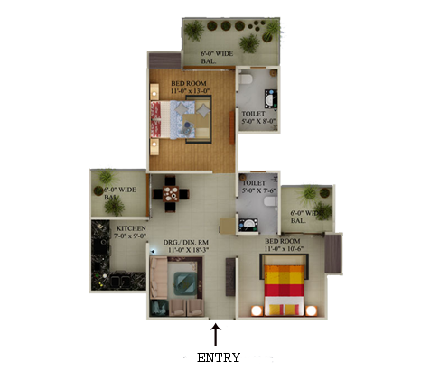 2BHK | 1106 sq.ft.