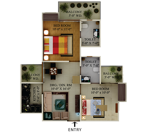 2BHK | 890 sq.ft.