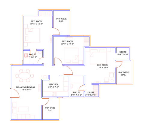 3BHK | 1401.33 sq.ft.