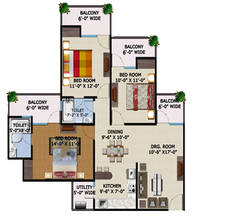3BHK | 1545 sq.ft.