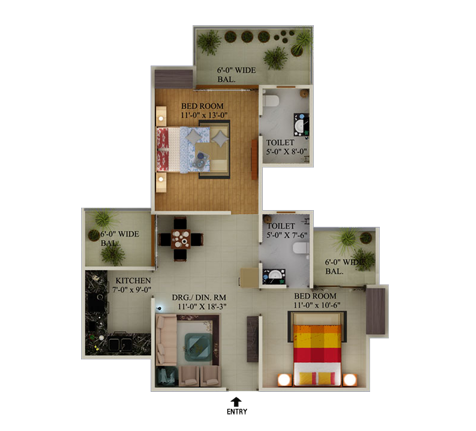 2BHK | 1106 sq.ft.