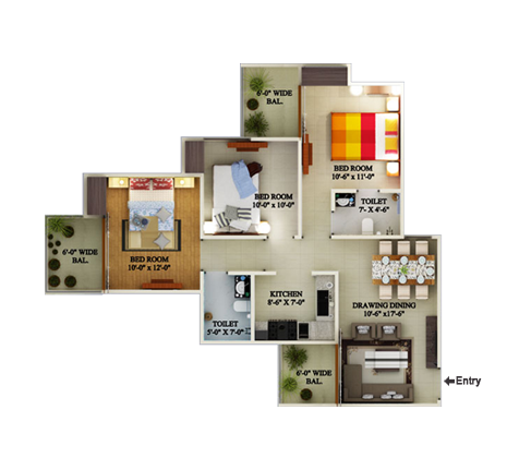 3BHK | 1267  sq.ft.