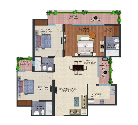 3BHK | 1906 sq.ft.