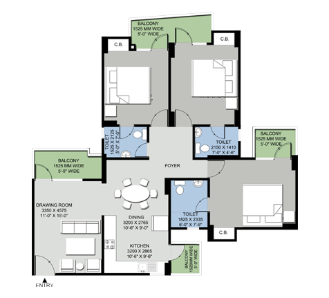 3BHK | 1780  sq.ft.