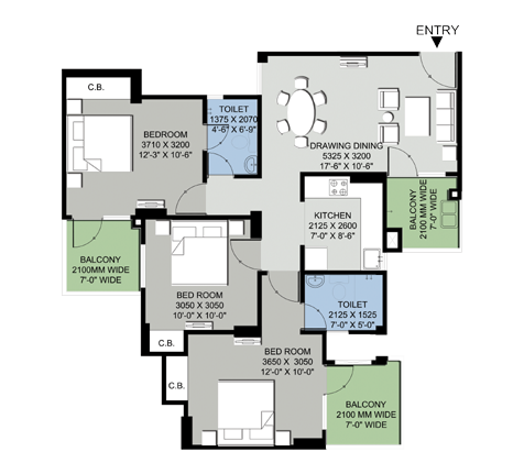 2BHK | 1290 sq.ft.
