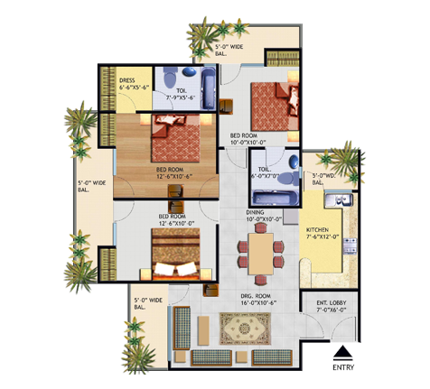 3BHK | 1588 sq.ft.
