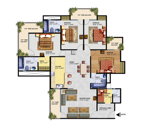 4BHK | 2535 sq.ft.