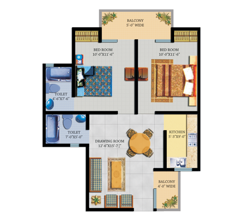 2BHK | 871 sq.ft.