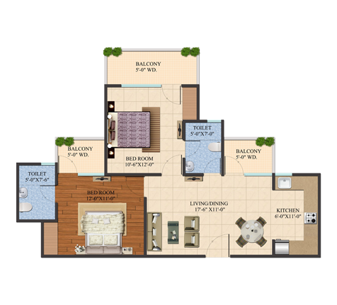 2BHK | 1055 sq.ft.