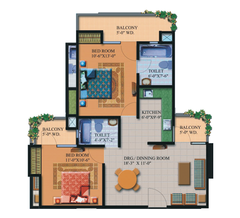 2BHK | 1082  sq.ft.