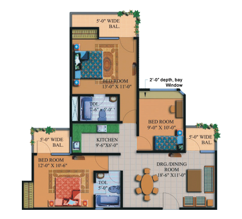 3BHK | 1295 sq.ft.