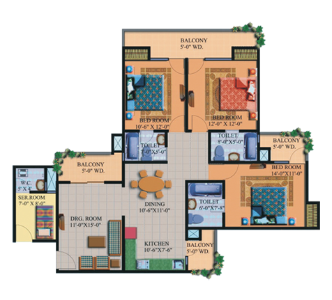 3BHK | 1825 sq.ft.