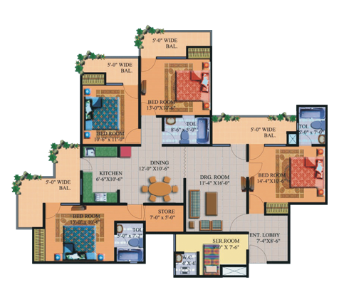 4BHK | 2185 sq.ft.