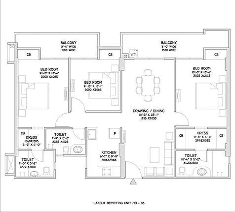 Level - 3rd to 8th floor units