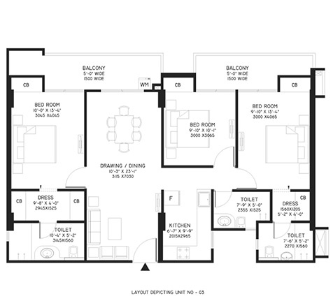 Level - 3rd to 8th floor units